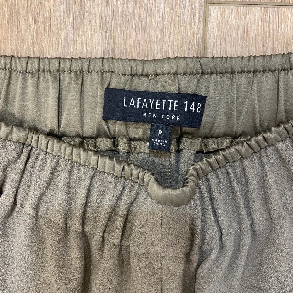 🌟LAFAYETTE 148🌟 NEW YORK PULL ON ELASTIC WAIST TROUSER GREEN SZ P OR XS - Picture 4 of 5